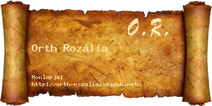 Orth Rozália névjegykártya